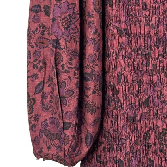 NWT Free People Smock It To Me Mini Dress Burgundy - Picture 9 of 12